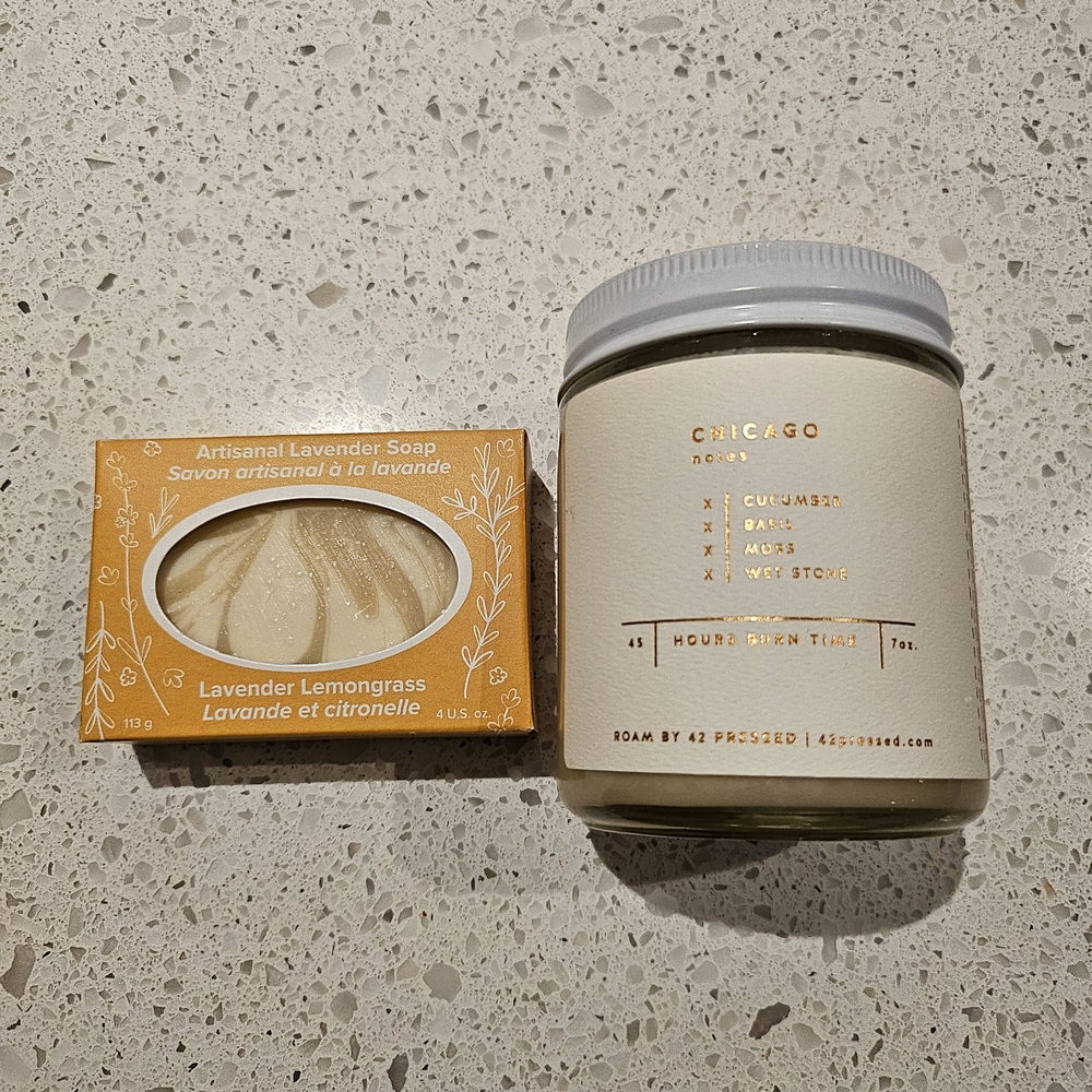 Roam Chicago by 42 Pressed Candle and Lavender Lemongrass Soap